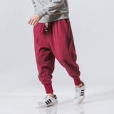 Wiaofellas Streetwear Men Harem Pants Japanese Style Casual Cotton Linen Trouser Man Jogger Pants Chinese Baggy Pants Plus Size 5XL