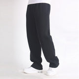 Wiaofellas Spring Men Plus Size Pants Solid Baggy Loose Elastic Pants Cotton Sweatpants Casual Pants Autumn Straight Trousers