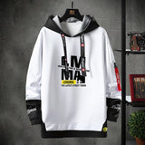 Wiaofellas Contrast Color Streetwear Hoodies Men Brand Tops Black White Sweatshirt Men Hip Hop Hoodies Cool Patchwork Pullover 3/4 Sleeve