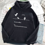 Wiaofellas Autumn New Harajuku Kpop Women's Retro Hoodie Dinosaur Long Sleeve Top Tee Fashion Casual Sports Shirt Ladies Clothing Hoodie