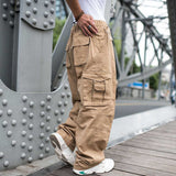 Wiaofellas Trendy Loose Baggy Cargo Pants Men Casual Hiphop Harem Cotton Straight Trousers Wide Leg Plus Size Streetwear Clothing