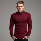 Wiaofellas Shirt Men's Summer Thin Section Non-iron Modal Shirt Men's Black Long-sleeved Business Career Trend 6 Colors