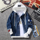 Wiaofellas Men Denim Jacket Streetwear Hip Hop Men's Hooded Jean Jackets Male Casual Outerwear 2023 New Spring Autumn Fashion Slim Fit Coat