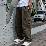 Wiaofellas Trendy Loose Baggy Cargo Pants Men Casual Hiphop Harem Cotton Straight Trousers Wide Leg Plus Size Streetwear Clothing