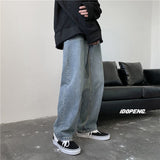 Wiaofellas Men Jeans Autumn Male Trousers Cozy Breathable Retro Loose All-match Korean Trendy Streetwear Students Ulzzang Chic Wide Leg 3XL