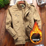 Wiaofellas Cotton Military Tactical Jacket Men Waterproof Warm Windbreaker Casual Jacket Autumn Winter Plus Size Men Solid Color Jacket