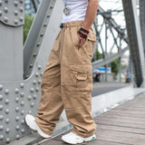 Wiaofellas Trendy Loose Baggy Cargo Pants Men Casual Hiphop Harem Cotton Straight Trousers Wide Leg Plus Size Streetwear Clothing