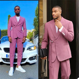 Wiaofellas New Designer Men's Suit With Belt Prom Slim Fit Tuxedo Suits Wedding Groomsmen Blazer 2 Pieces (Jacket+Pants) Costume Homme
