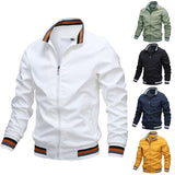 Wiaofellas Men's Jackets Casual Autumn Mens Solid Color Sports Jackets Slim Fit Business Coats Fashion Baseball Coats Mens Clothing