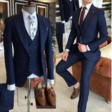 Wiaofellas Costume Homme 3 Pieces New Arrival Men Suits  Slim Fit Peak Lapel One Button Tailor Made Man Suit Blazer (Jacket+Pants+Vest）