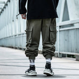 Wiaofellas Black Cargo Pants Men Hip Hop Loose Pants Mens Autumn Harem Pant Streetwear Harajuku Jogger Sweatpant Cotton Trousers Male Pants