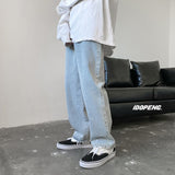Wiaofellas Men Jeans Autumn Male Trousers Cozy Breathable Retro Loose All-match Korean Trendy Streetwear Students Ulzzang Chic Wide Leg 3XL