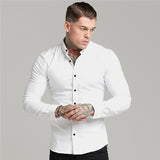 Wiaofellas Shirt Men's Summer Thin Section Non-iron Modal Shirt Men's Black Long-sleeved Business Career Trend 6 Colors