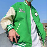 Wiaofellas-European and American retro letter embroidery jackets coat men's street hip-hop trend baseball uniform lovers loose wild jacket