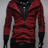Wiaofellas Man zipper hooded fleece 4 colors SIZE M-4XL casual hooded hoodies streetwear tops