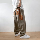 Wiaofellas Casual Pants Men Simple Patchwork Korean Style Fashionable All-match Straight Baggy Males Harajuku Trousers Leisure Streetwear