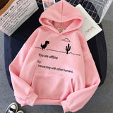Wiaofellas Autumn New Harajuku Kpop Women's Retro Hoodie Dinosaur Long Sleeve Top Tee Fashion Casual Sports Shirt Ladies Clothing Hoodie