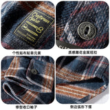 Wiaofellas Autumn and Winter New Heavyweight Thickened Frosted Plaid Tooling Shirt Men's Retro Pure Cotton Washed Old Casual Blouses Coat