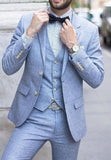 Wiaofellas Summer Beach Linen Male Suit For Wedding 3 Piece Casual Men Blazer Costume Homme Light Beige Terno Masculino Custom Made