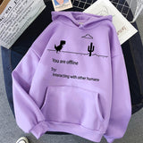 Wiaofellas Autumn New Harajuku Kpop Women's Retro Hoodie Dinosaur Long Sleeve Top Tee Fashion Casual Sports Shirt Ladies Clothing Hoodie