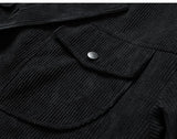 Wiaofellas Autumn Winter Men's Corduroy Jackets Suit Collar Shrink Hem Vintage Cargo Coat Double Bust Pockets Casual Work Tops Clothing