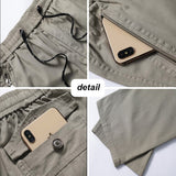 Wiaofellas Men Casual Cargo Pants Four Seasons 95% Cotton Men Trousers Multi Pockets Loose Straight Jogging Pants Middle Aged Men M-6XL