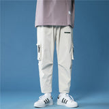 Wiaofellas New Men Cargo Pants Hip Hop Harem Multi-Pocket Korean Designer Sweatpants Streetwear Casual Cargo Joggers Men Plus Size