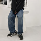 Wiaofellas Spring Wide-leg Jeans Men's Fashion Casual Retro Korean Jeans Men Streetwear Loose Hip-hop Straight Denim Trousers Mens Pants