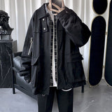 Wiaofellas jacket male student Korean loose casual trend multi-pocket all-match Hong Kong style coat men women retro cool top