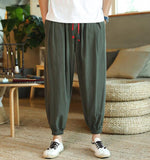 Wiaofellas Streetwear Men Harem Pants Japanese Style Casual Cotton Linen Trouser Man Jogger Pants Chinese Baggy Pants Plus Size 5XL