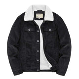 Wiaofellas Men Winter Fleece Corduroy Jackets Fur Collar Thermal Warm Outwear Top Clothing For Male Size M-5XL Thermal