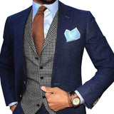 Wiaofellas Mens Suit Vest Plaid Coffe Champagne Wedding Wool Business Waistcoat Jacket Casual Slim Fit Gilet Homme Vests For Groosmen