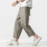 Wiaofellas Chinese Style Harajuku Men Oversize Wide Leg Pants 2023 Mens Straight Casual Hip Hop Ankle-Length Pants Summer Male Harem Pants