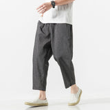 Wiaofellas Chinese Style Harajuku Men Oversize Wide Leg Pants 2023 Mens Straight Casual Hip Hop Ankle-Length Pants Summer Male Harem Pants