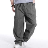 Wiaofellas Spring Summer Plus Size Cargo Pants for Men Cotton Casual Joggers Pants Side Pocket Loose Baggy Trousers Streetwear Man Clothes