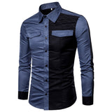 Wiaofellas Military Style Men Casual Shirts Spring Top Quality Cotton Patchwork Color Shirt Classic Breathable Brand Dress Shirts XXXL