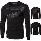 Wiaofellas Leather Patchwork Hoodies Men Zipper Decoration Long Sleeve Sweatshirt Tops Men's Leisure Hoodie Clothes 4XL 5XL,TA233