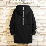 Wiaofellas Casual Men's Black Green Windbreaker Jackets Long Trench Coat For Spring Autumn Winter Clothes