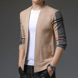 Wiaofellas New Autum Winter Designer Brand Luxury Fashion Knitted Cardigans Sweater Men Casual Trendy Coats Jacket Men Clothes