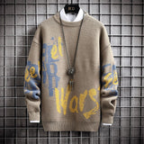 Wiaofellas New Korean Loose Sweater Men Streetwear Autumn Winter Harajuku Hip Hop Mens Christmas Sweaters Top Quality Knit Male Pullovers