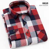 Wiaofellas Autumn New Casual Men's Flannel Plaid Shirt Brand Male Business Office Red Black Checkered Long Sleeve Shirts Clothes