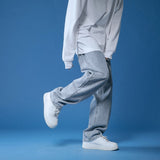 Wiaofellas Men Jeans Wide Leg Denim Pant Loose Straight Baggy Men's Jeans Streetwear Men Pants Solid Male Trousers Hip Hop Casual