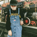 Privathinker New Men Denim Suspender Trousers Washed Loose Straight Male Overalls Korean Style Women Jeans Vintage Pants