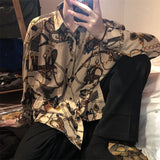 Wiaofellas New Beach Hawaiian Shirt for Men Long Sleeve Casual Loose Harajuku Floral Print Blouse Button Up Mens Shirts Streetwear