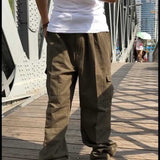 Wiaofellas Trendy Loose Baggy Cargo Pants Men Casual Hiphop Harem Cotton Straight Trousers Wide Leg Plus Size Streetwear Clothing