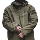 2022 Autumn Winter Men Hoodie Retro Army Green Cotton Hooded Coat Military Coat Cargo Style Clothes