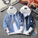 Wiaofellas Men Denim Jacket Streetwear Hip Hop Men's Hooded Jean Jackets Male Casual Outerwear 2023 New Spring Autumn Fashion Slim Fit Coat