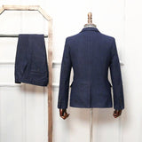 Wiaofellas Men Suits Tailor-Made 2 Pieces Tuxedo Double Breasted High Street Tweed Suits Formal Wedding Business Causal Prom Tailored