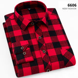 Wiaofellas Autumn New Casual Men's Flannel Plaid Shirt Brand Male Business Office Red Black Checkered Long Sleeve Shirts Clothes