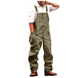 Wiaofellas Fashion Mens Jeans Wash Jumpsuit Streetwear Solid Colors Pocket Loose Suspender Bib Pants Work Trousers Overalls Pantalones#g3